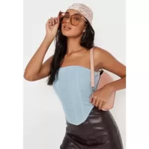 Missguided MESH CORSET - Blue