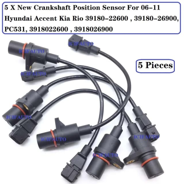 5 x Crankshaft Position Sensor for 06-11 Hyundai Accent Kia Rio OEM: 39180-22600 , 39180-26900, 3918022600 , 3918026900