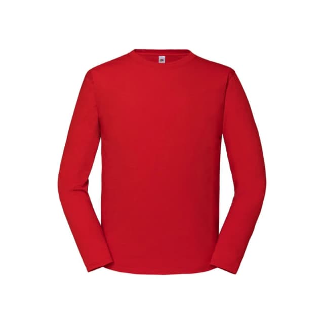 Fruit Of The Loom Fruit of the Loom Men Iconic Premium Long-Sleeved T-Shirt in Red Size: X-Small Red XS Male 5063377069174