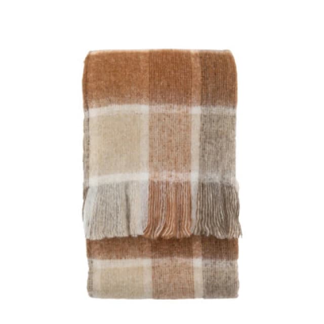 Crossland Grove Check Mohair Throw Rust 1300X1700Mm 5056693553809