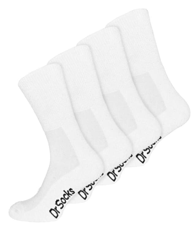 Dr.Socks Dr.Socks Men 4 Pack Extra Wide Non Elastic Bamboo Diabetic Socks in White Size: 4-7 White 4-7 Male 5060910929070