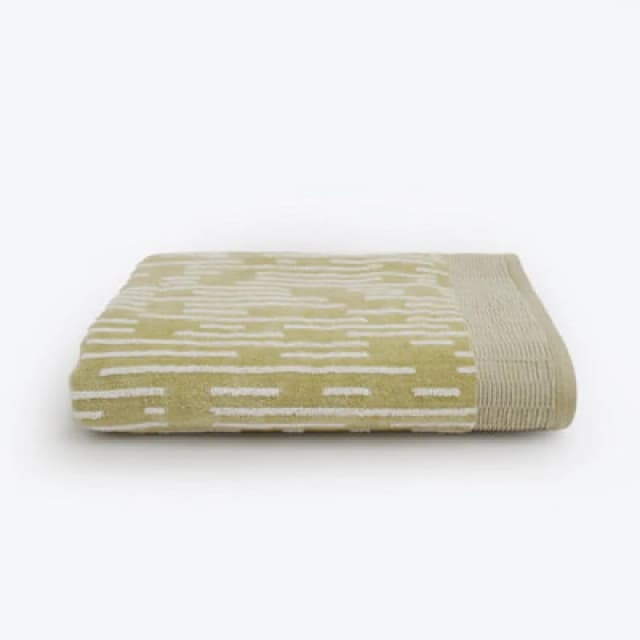 Allure Bath Fashions Pop Up Zero Twist Barcode Stripe Bath Sheet - Sage Green