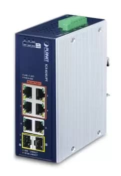 Industrial 4-Port GE 802.3at+ 2+ 2 100/1000X SFP - Switch - Copper Wire