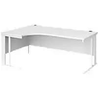 Dams International Left Hand Ergonomic Desk MCM18ELWHWH 1,800 x 1,200 x 725 mm