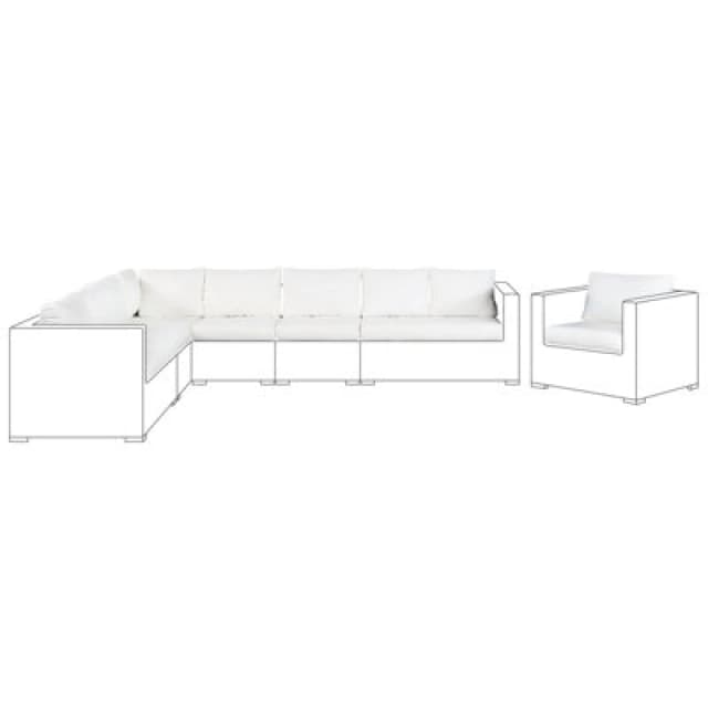 Beliani Outdoor Cushion Cover Set XXL Off-White