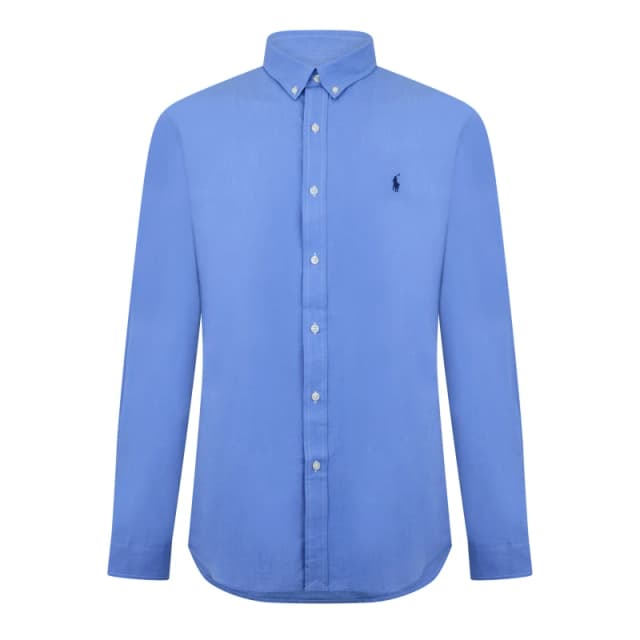 Polo Ralph Lauren Mens Slim Fit Poplin Long-Sleeve Shirt Blue End on End male M