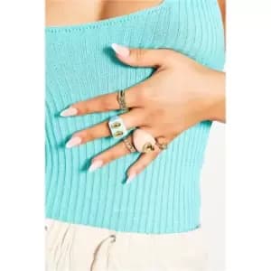 I Saw It First White Five Pack Chunky Plastic Ring Pack - White