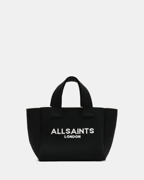 AllSaints Izzy Logo Print Knitted Mini Tote Bag