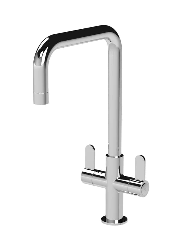 Balterley Kitchen Mono Mixer Tap with 2 Lever Handles Chrome 361mm Silver