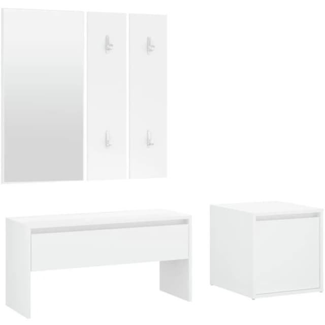 VIDAXL Hallway Furniture Set White Engineered Wood Vidaxl 8720286661123