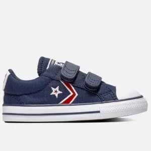 Converse Toddlers Star Player Embroidered Ox Velcro Trainers - Obsidian/University Red - UK 5 Toddler