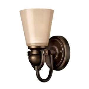 1 Light Wall Light Olde Bronze Glass Shade, E27