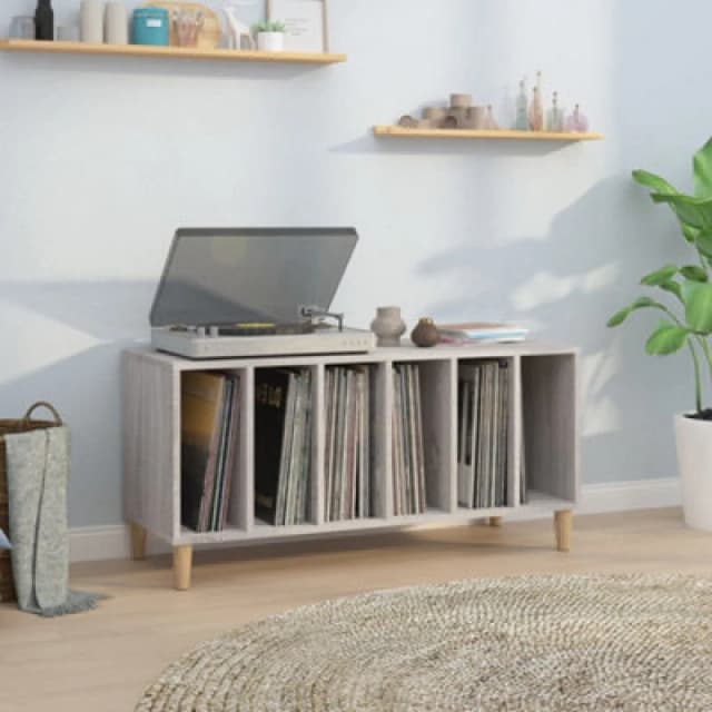 VIDAXL Record Cabinet Grey Sonoma 100x38x48cm Engineered Wood vidaXL 8720845878856