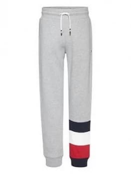 Tommy Hilfiger Boys Global Stripe Colourblock Joggers - Grey