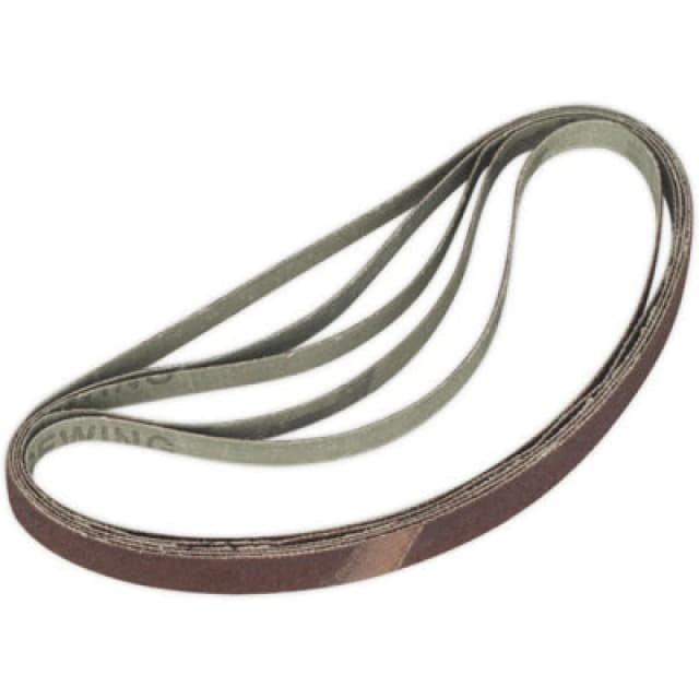 Loops 5 PACK - 12mm x 456mm Sanding Belts - 40 Grit Aluminium Oxide Slim Detail Loop Multi