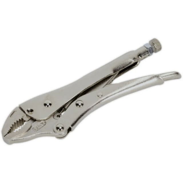 Loops 180mm Locking Pliers - Curved Deeply Serrated 35mm Jaws - Hardened Teeth Multi