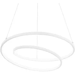 Ideal Lux oz Dimmable Swirl Integrated LED Pendant Ceiling Light White, 3000K
