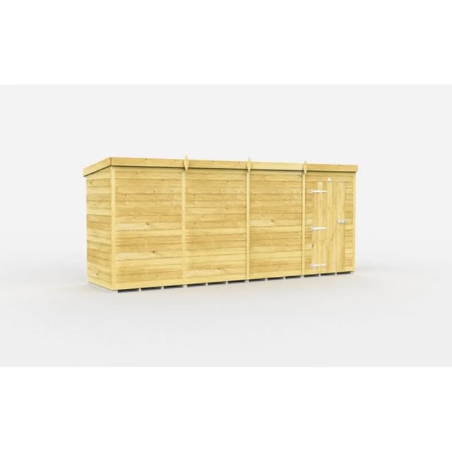 Buttercup Farm 15 x 4 Feet Pent Shed - Single Door W/O Window - L118 x W454 x H201cm in Brown Brown Unisex