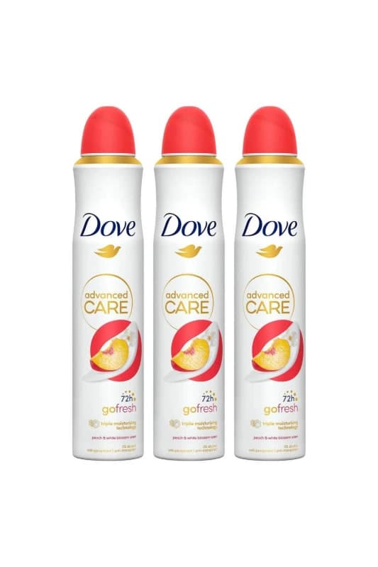 Dove Advanced Care 'Antiperspirant' Spray Peach&White Blossom, 3x200ml White