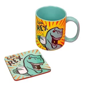 Neon Pop Mug & Coaster Set - Tea Rex