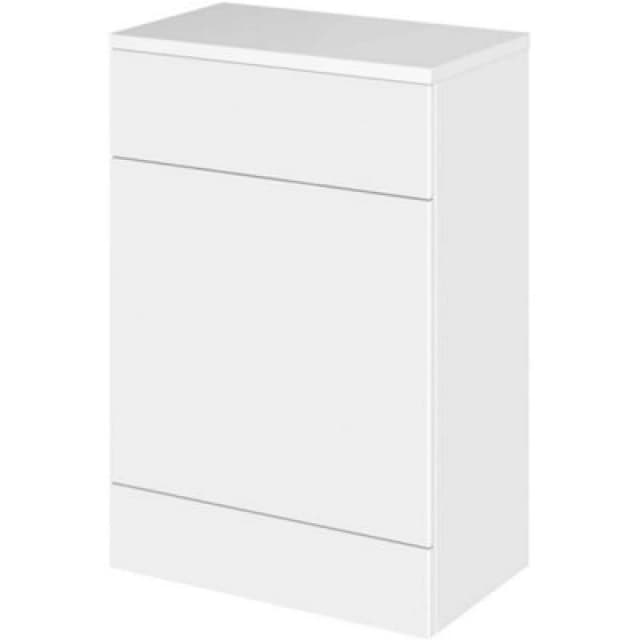 Hudson Reed Fusion Floor Standing Wc Unit With Coordinating Top, Stylish Single Vanity Unit, Gloss White, 600mm