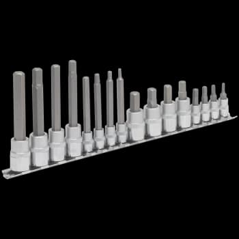 Sealey 16 Piece Combination Drive Hexagon Socket Bit Set Metric Combination
