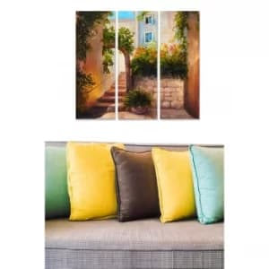 MDF69323 Multicolor Decorative MDF Painting (3 Pieces)