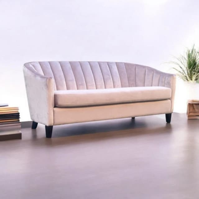 Minster 3 Seater Sofa - Velvet - L74 X W189 X H80 Cm - Pink