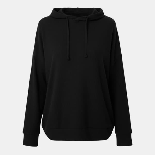 USA Pro Ribbed Slouchy Hoodie - Black 6