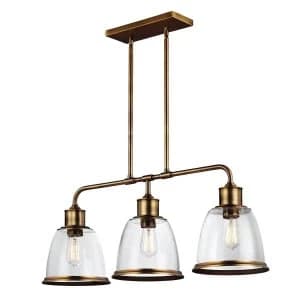 3 Light Ceiling Island Chandelier Pendant Bar Light Brass, E27