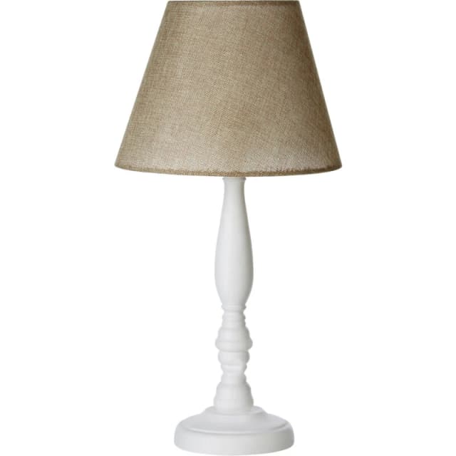 Premier Housewares Interiors by Premier Maine Round Base Table Lamp with EU Plug Beige
