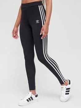 adidas Originals 3 Stripes Leggings - Black, Size 12, Women