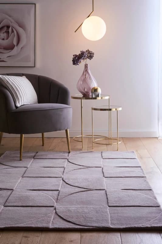 Origin Penny Grey Mauve Size: 120cm x 170cm Mauve Unisex 120cm x 170 cm