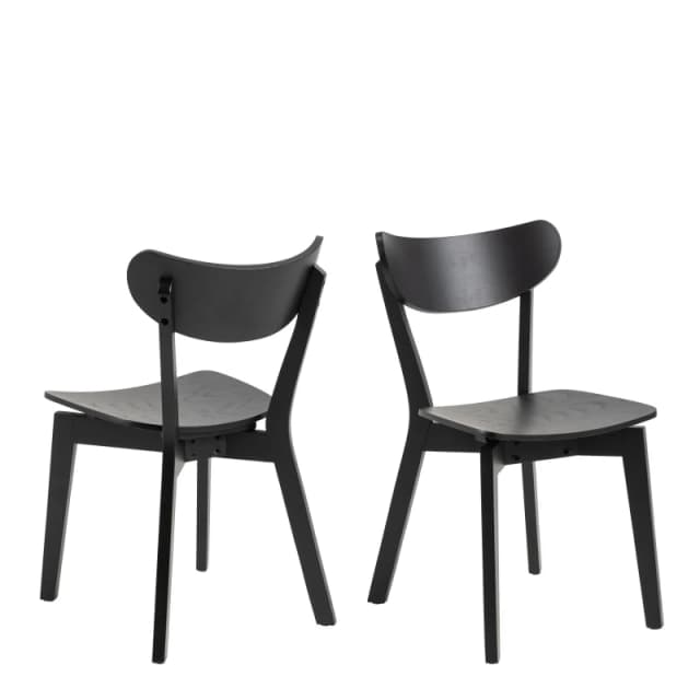 Furniture To Go Roxby Dining Chairs in Black Set of 2 Black Unisex