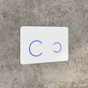 White Glass Dual Sensor Flush Plate with Wall Hung Toilet Frame