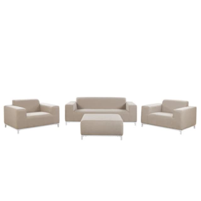 Beliani Garden Lounge Set With Table 5 Seater Rovigo Beige