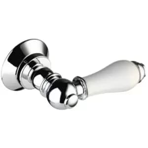 White & Chrome Traditional Cistern Lever - W-CL3-C-WHT - Chrome - Bristan