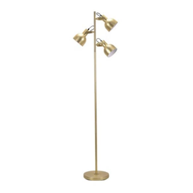 ValueLights Albie 3 Way Adjustable Directional Floor Lamp Gold