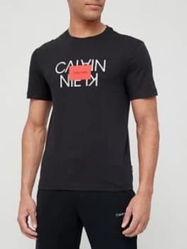 Calvin Klein Text Reversed Logo T-Shirt - Black