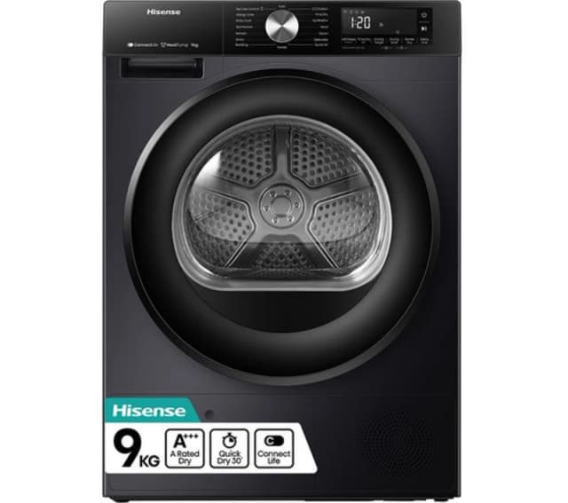 HISENSE DH3S902BB3 9KG Heat Pump Tumble Dryer
