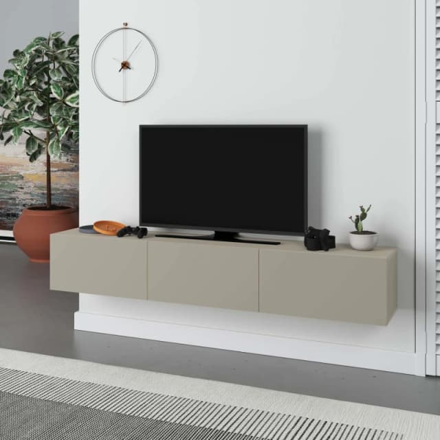 Decortie Francy' Modern TV Unit with Storage TV Cabinet 180cm in Beige Size: 2 Pack Beige Unisex 2 Pack