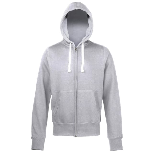 AWDis AWDis Men Chunky Premium Heavyweight Hooded Sweatshirt Hoodie Zoodie in Grey Size: Small Grey S Male 5055747778274
