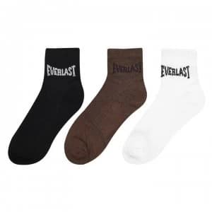 Everlast Quarter Sock 3 Pack Mens - Blk/Gry/Whi