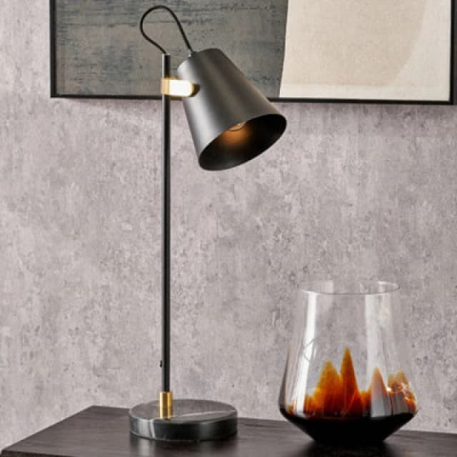 Pacific Lifestyle Black And Brushed Brass Task Table Lamp