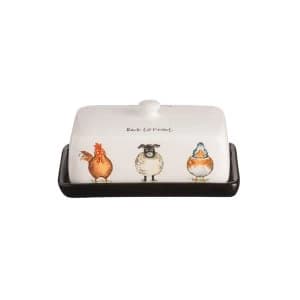 Price & Kensington Back To Front Butter Dish Ceramic White 18 x 11 x 9 cm