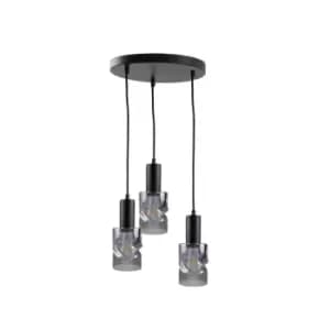Cross Cluster Pendant Ceiling Light Black, 30cm, 3x E27