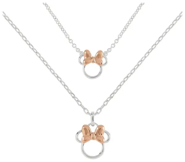 Disney Minnie Mouse Two Tone Mother & Daughter Necklace Set