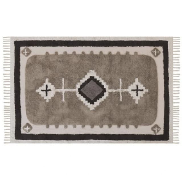Beliani Rug Geyve Beige 140 X 200 Cm Cotton