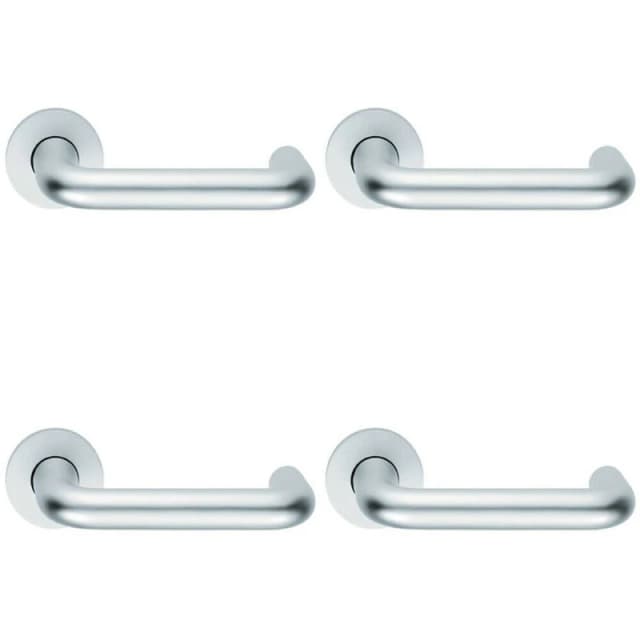 Loops 4x PAIR 19mm Round Bar Safety Lever on Round Rose DDA Compliant Satin Aluminium Multi