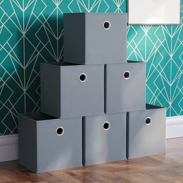 Lassic Vida Designs Durham Cube Storage Basket Set of 6 Grey unisex Set of 6